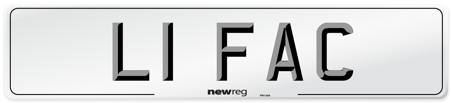 L1 FAC Number Plate from New Reg